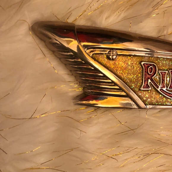 Riders silver buckle with a rhinestone affect - Picture 8 of 8